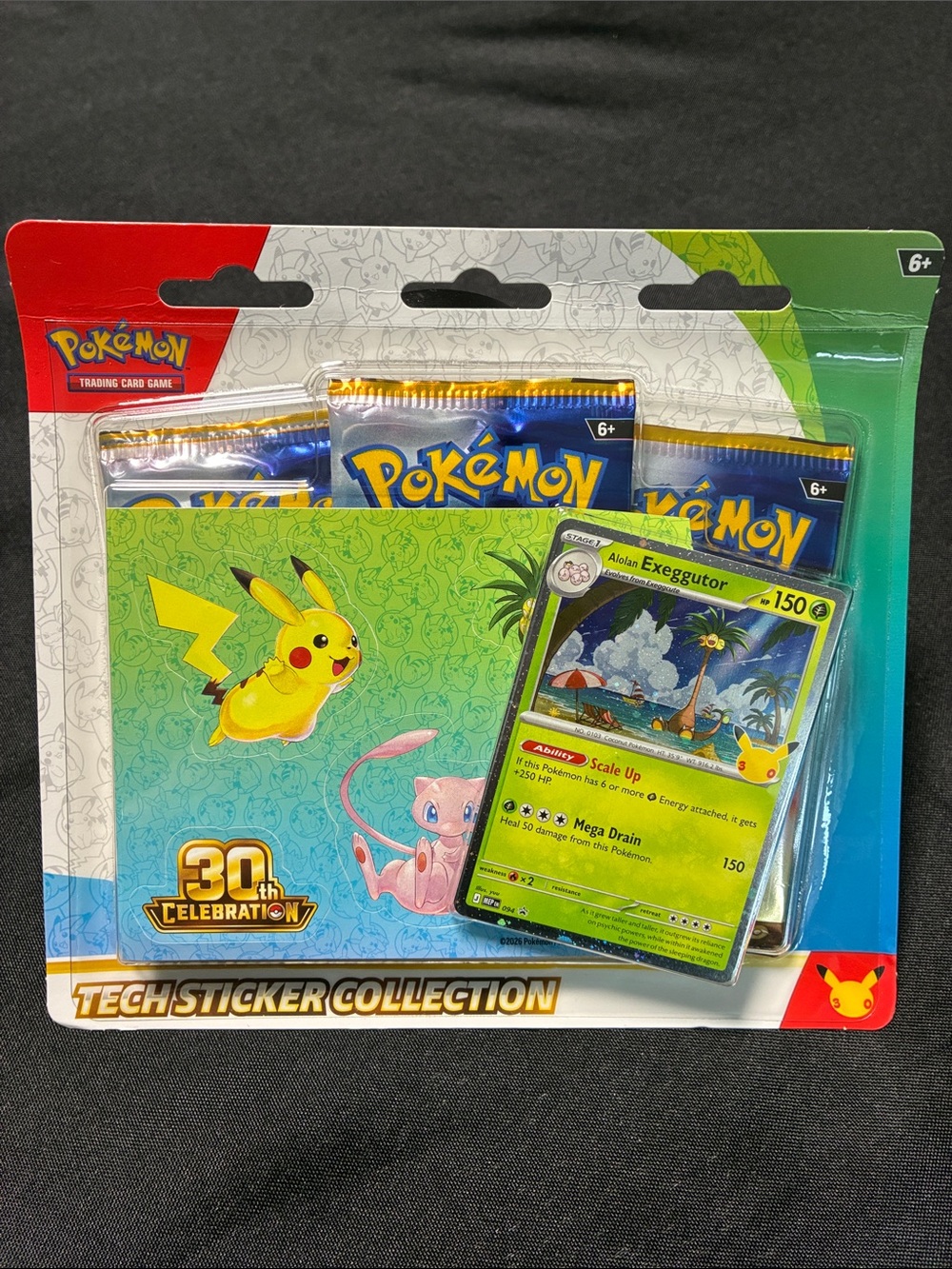 New! Pokemon Tech Sticker Collection Pack - 30th Celebration - Exeggutor
